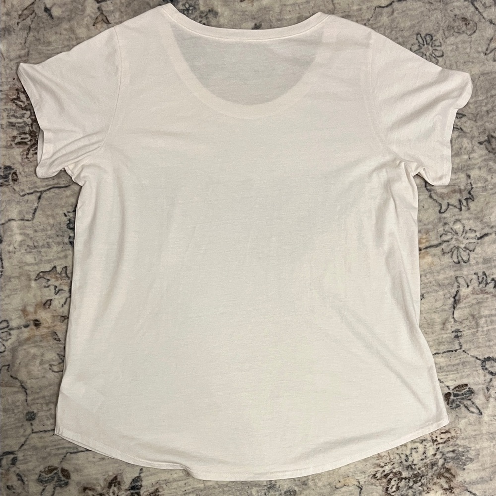 Lucky Brand Women's White Tee with Colorful Butterfly Design - Picture 4 of 4